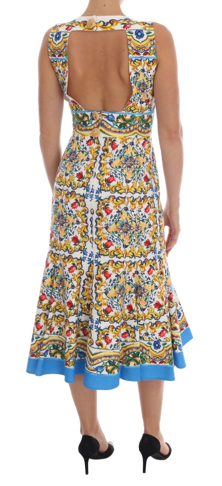 Dolce & Gabbana White Majoilca Sleeveless Sheath A-line Dress by Dolce & Gabbana