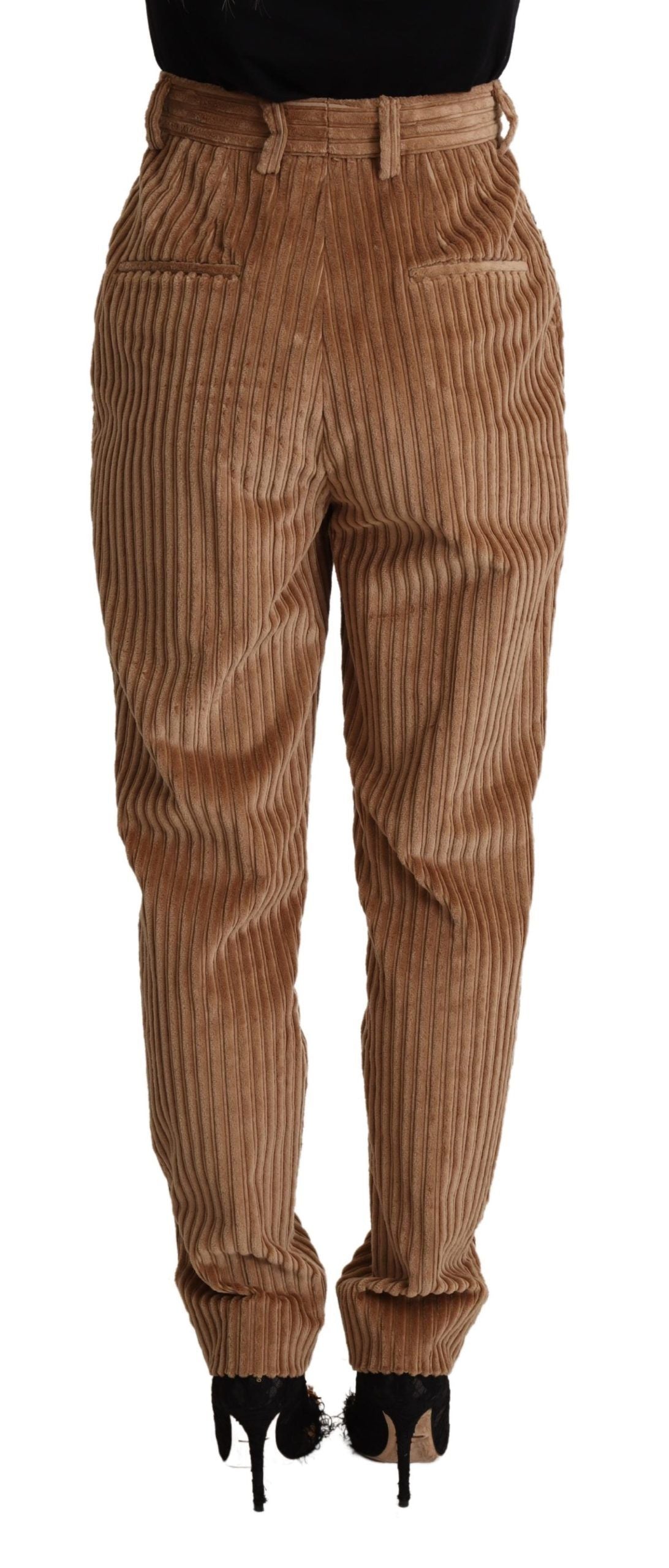 Dolce & Gabbana Brown Corduroy Cotton Trouser Tapered Pants by Dolce & Gabbana