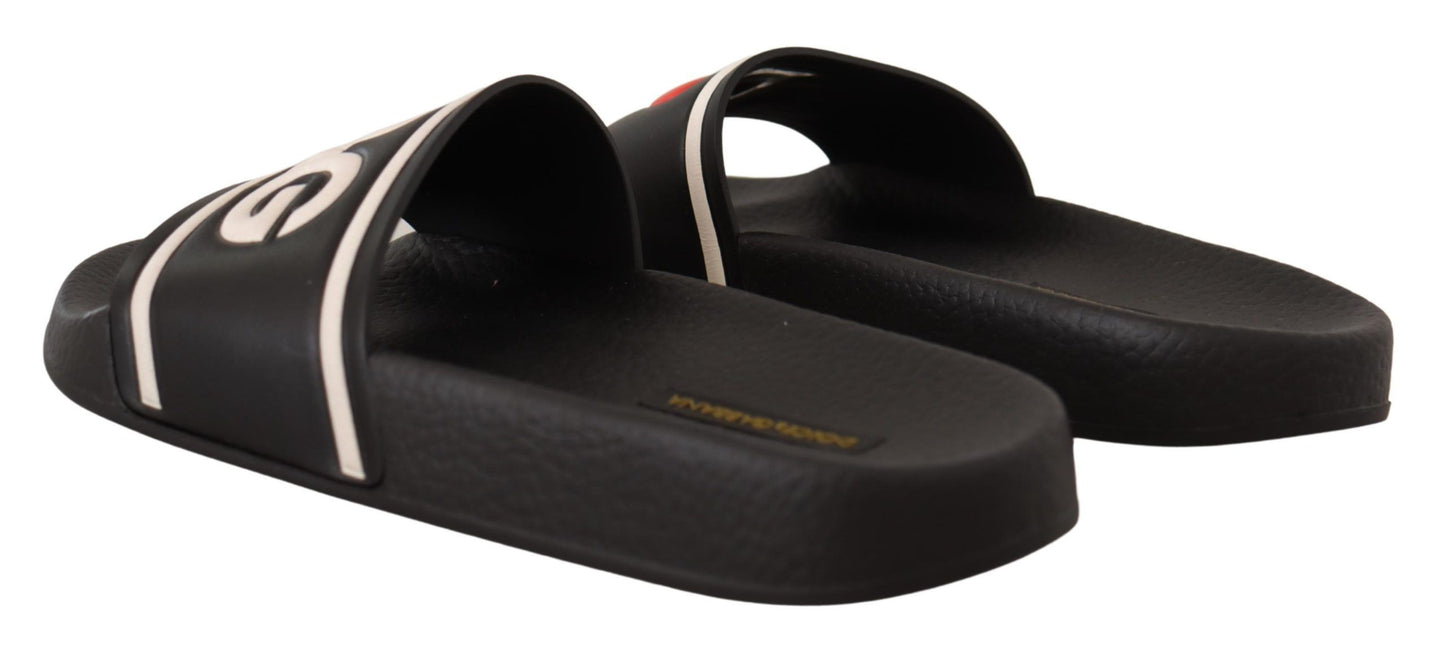 Sandales élégantes en cuir noir Dolce & Gabbana pour elle