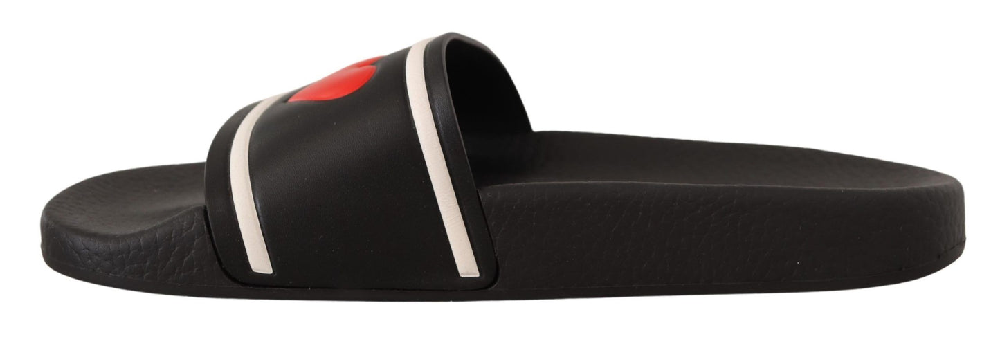 Sandales élégantes en cuir noir Dolce & Gabbana pour elle