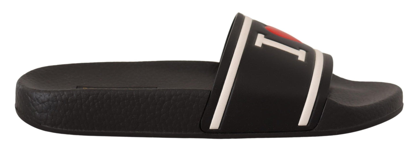 Sandales élégantes en cuir noir Dolce & Gabbana pour elle