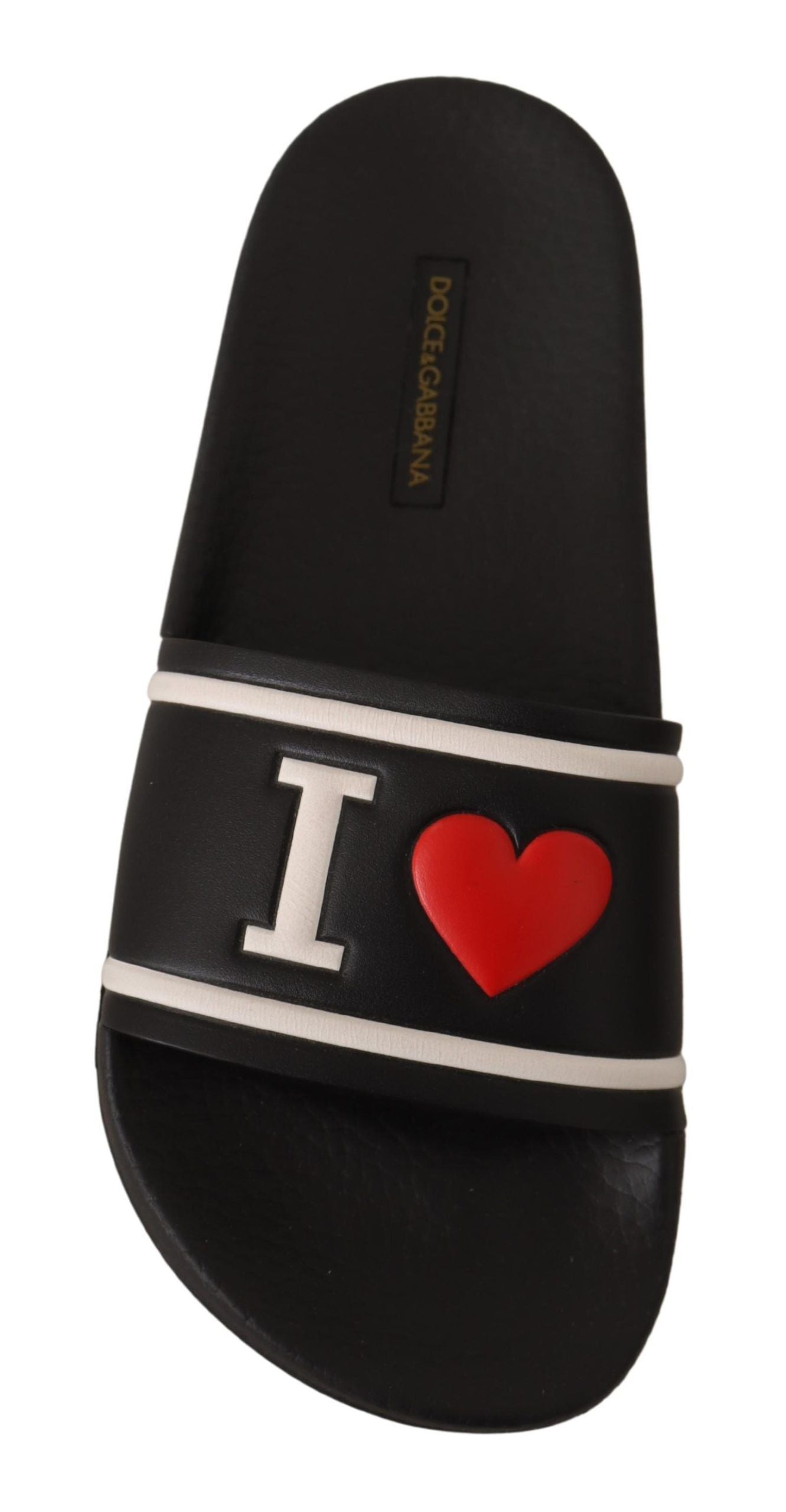 Sandales élégantes en cuir noir Dolce & Gabbana pour elle