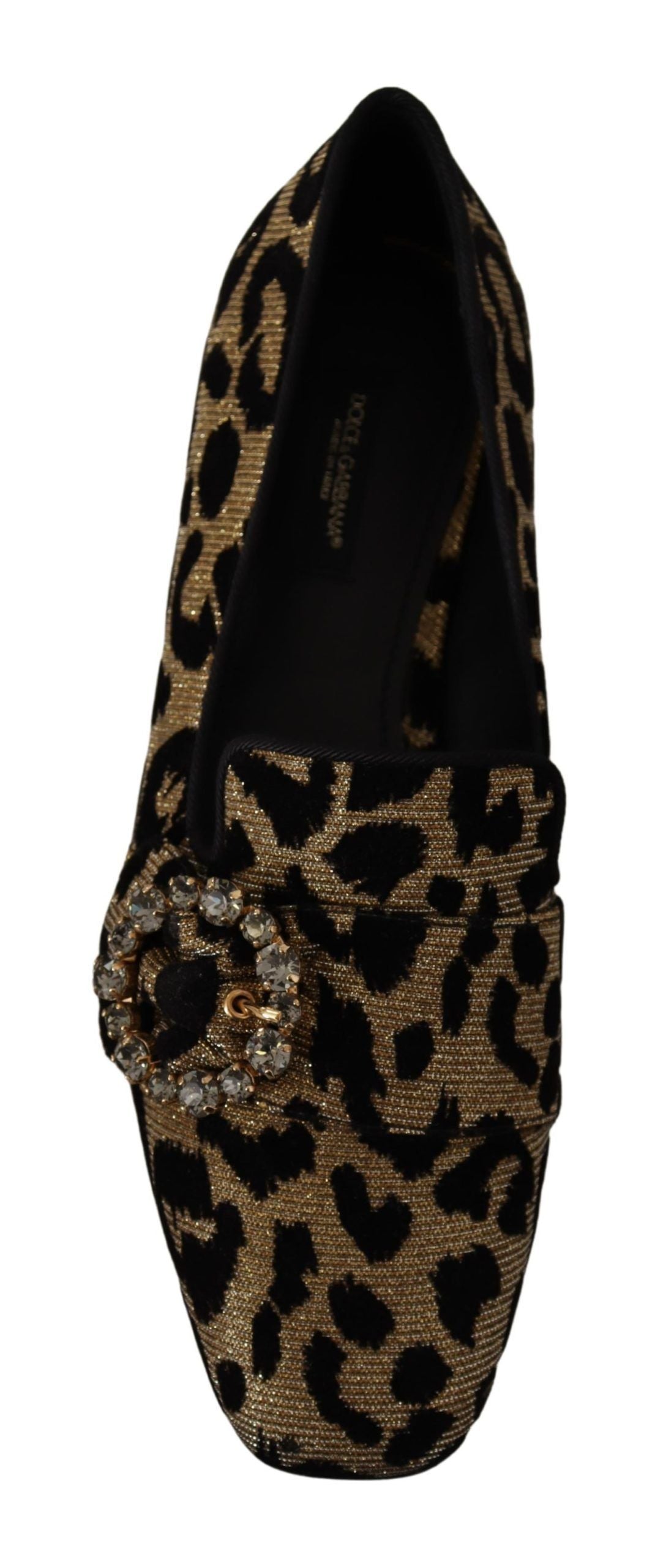 Mocassins élégants Dolce & Gabbana à cristaux et léopard