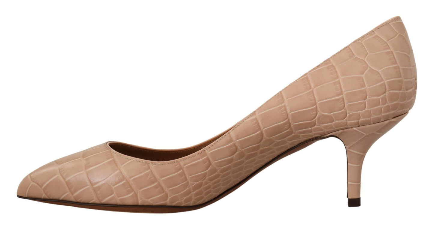 Escarpins élégants en cuir beige Dolce & Gabbana