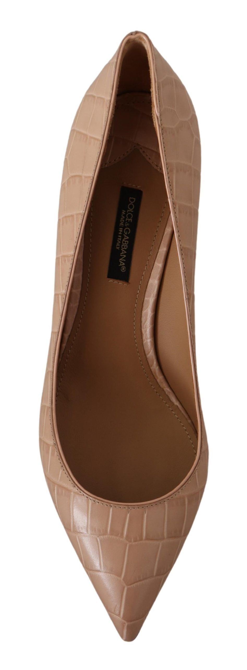 Escarpins élégants en cuir beige Dolce & Gabbana
