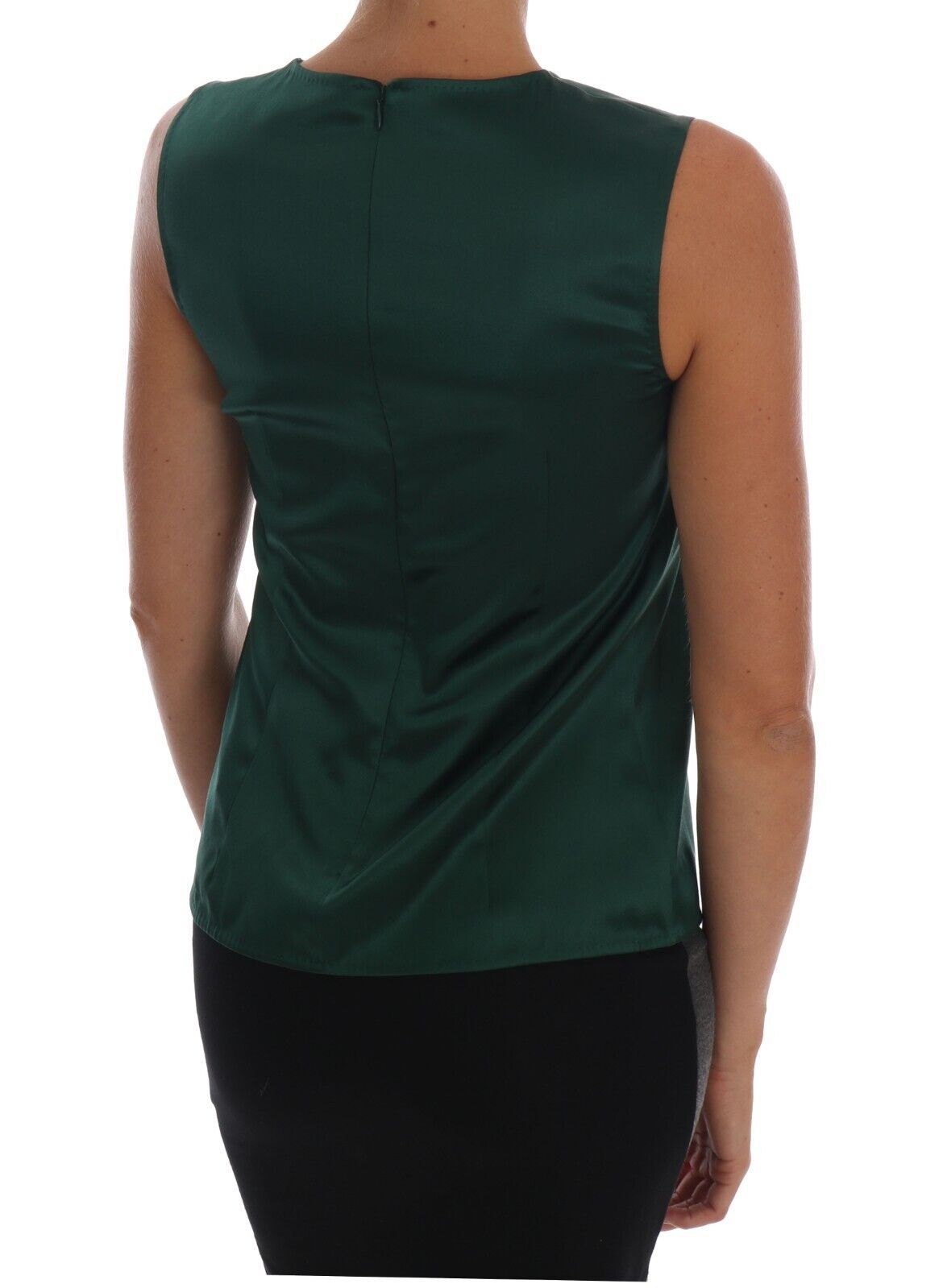 Haut sans manches en soie Dolce & Gabbana vert foncé