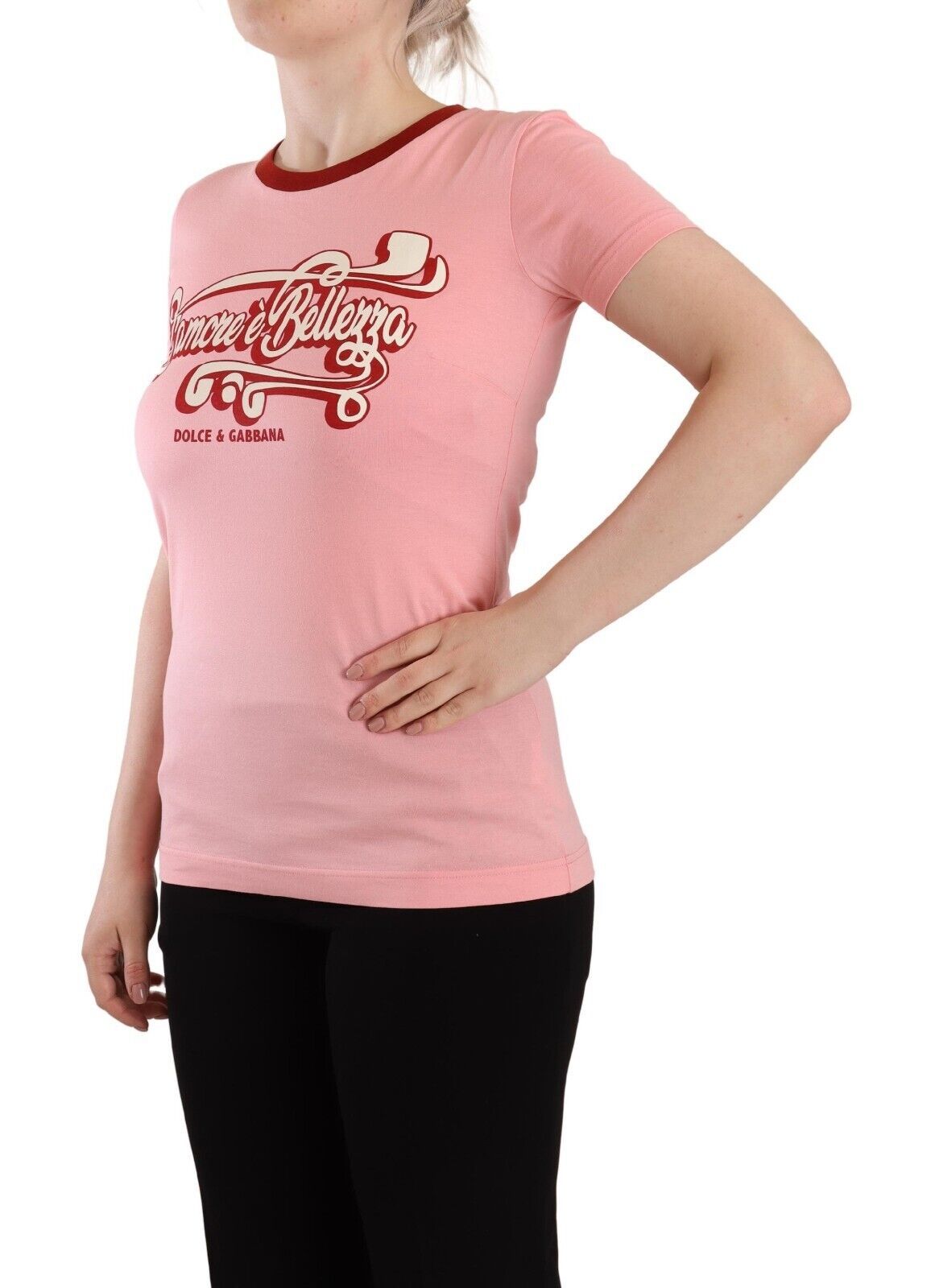 T-shirt ras du cou rose chic Dolce & Gabbana