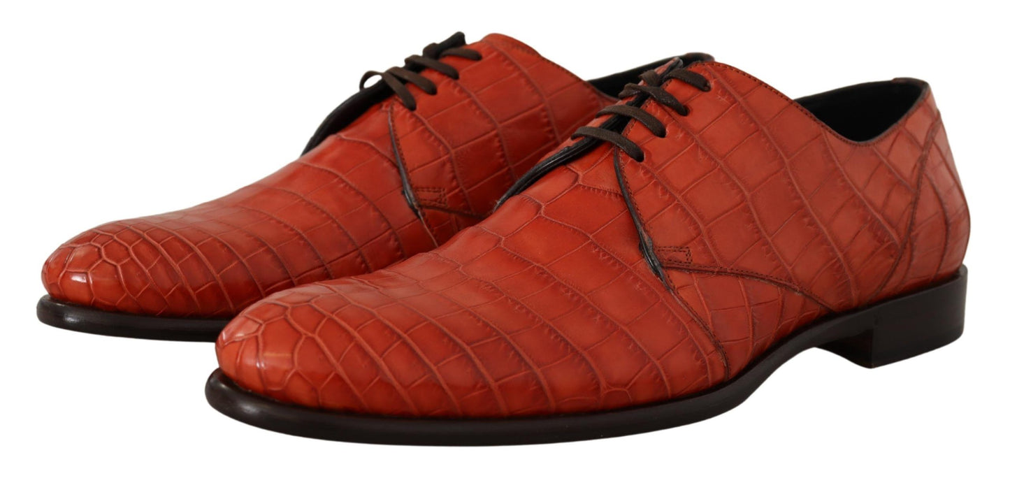 Chaussures habillées à lacets Dolce & Gabbana en cuir croco exotique exquis