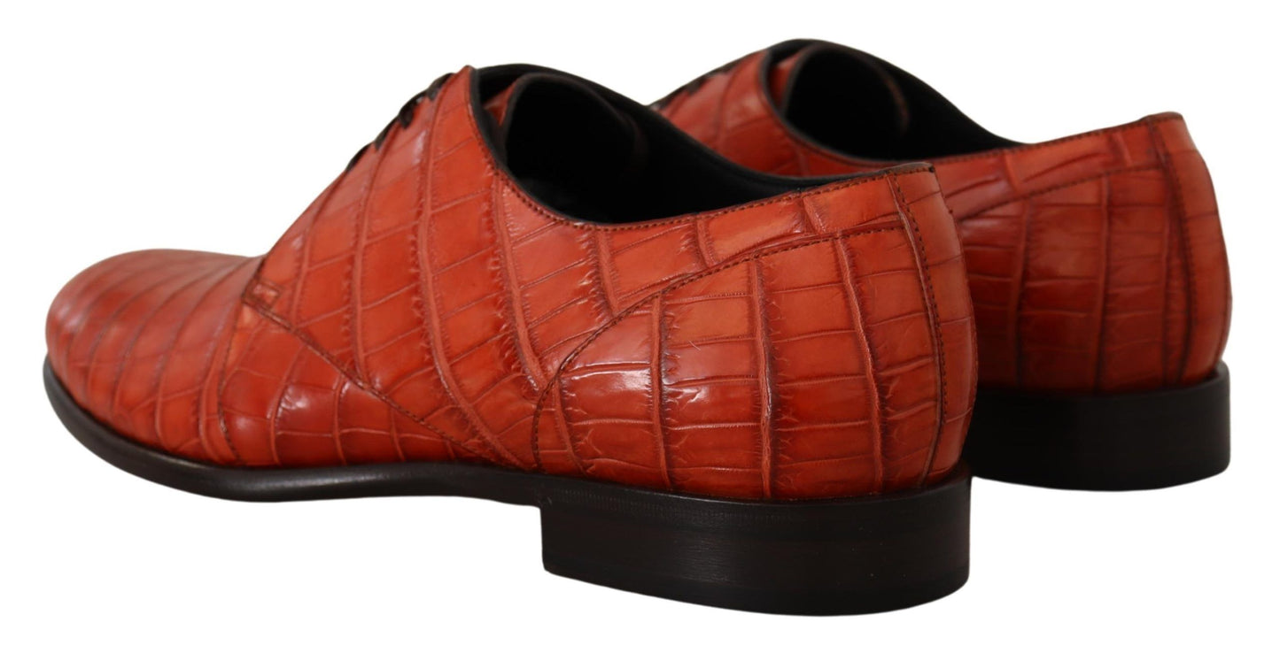 Chaussures habillées à lacets Dolce & Gabbana en cuir croco exotique exquis
