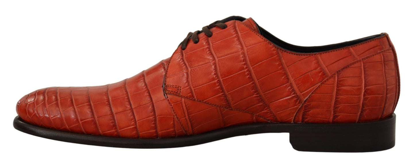 Chaussures habillées à lacets Dolce & Gabbana en cuir croco exotique exquis