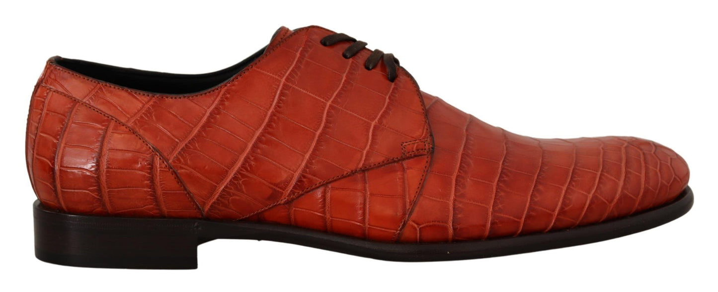 Chaussures habillées à lacets Dolce & Gabbana en cuir croco exotique exquis