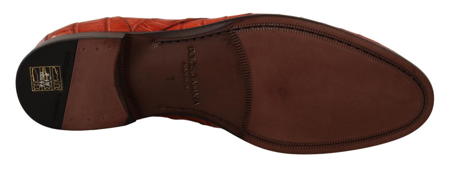 Chaussures habillées à lacets Dolce & Gabbana en cuir croco exotique exquis