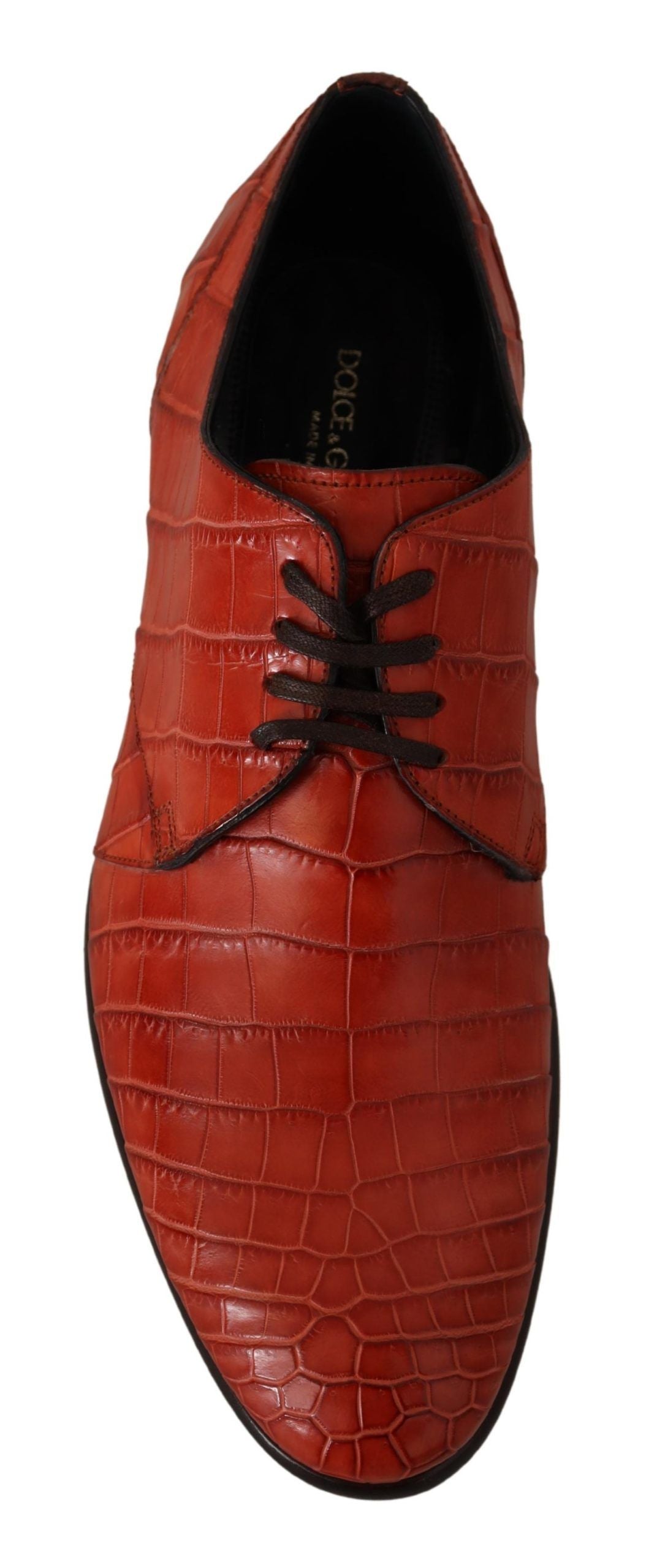 Chaussures habillées à lacets Dolce & Gabbana en cuir croco exotique exquis