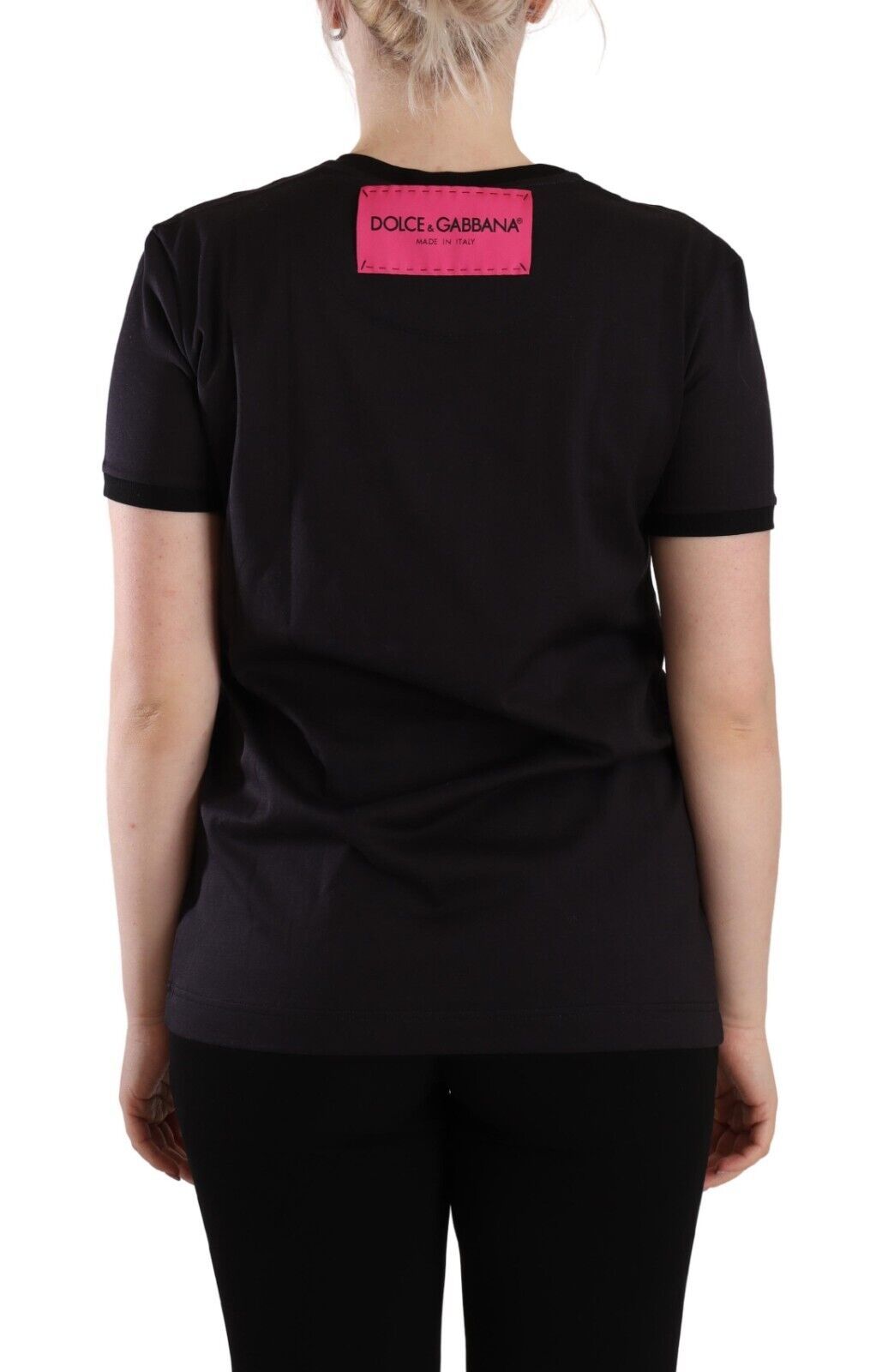 T-shirt ras du cou noir chic Dolce & Gabbana avec logo