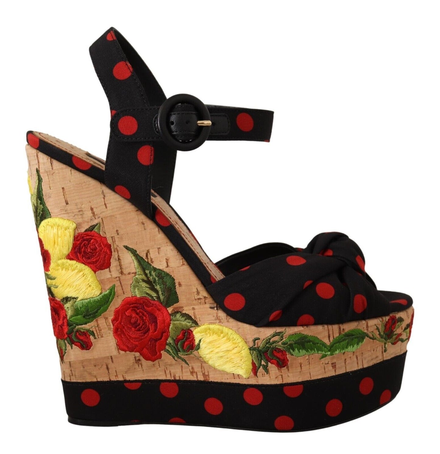 Escarpins à plateforme en soie mélangée multicolore Dolce & Gabbana