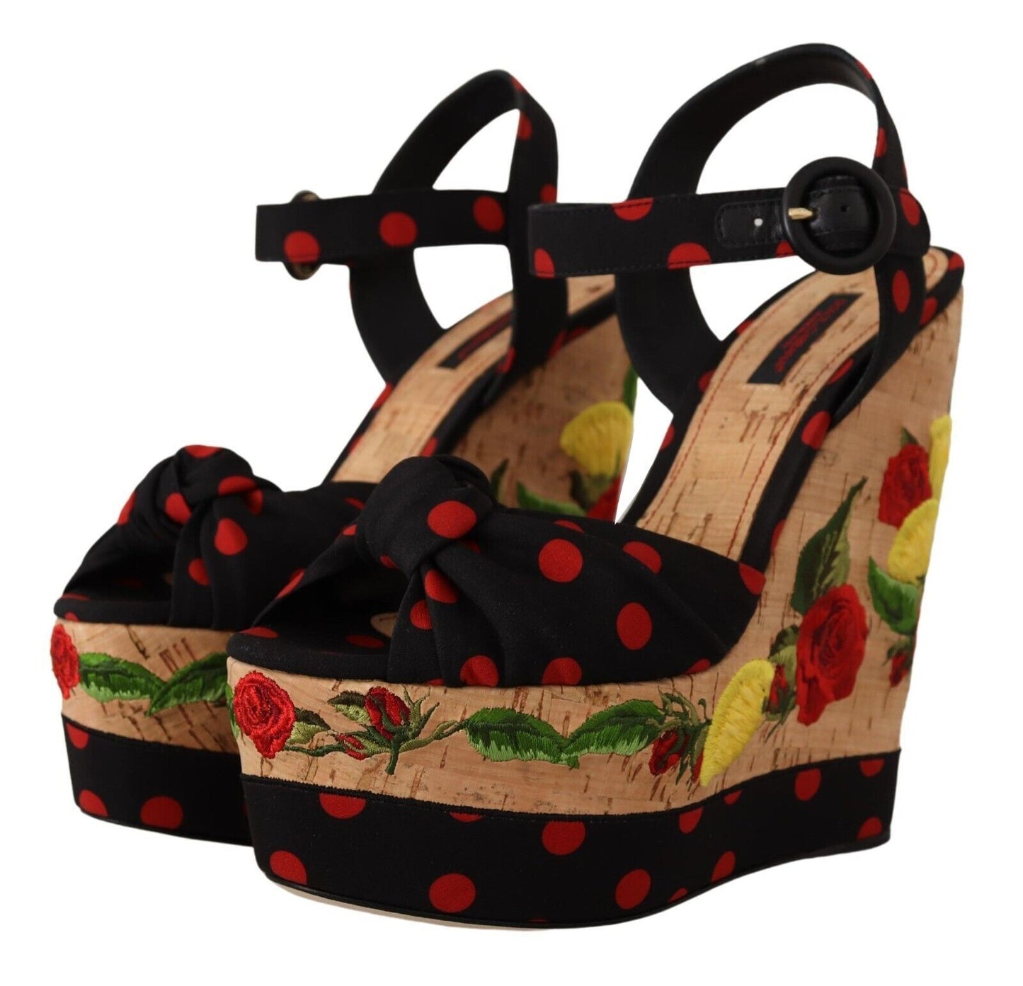 Escarpins à plateforme en soie mélangée multicolore Dolce & Gabbana
