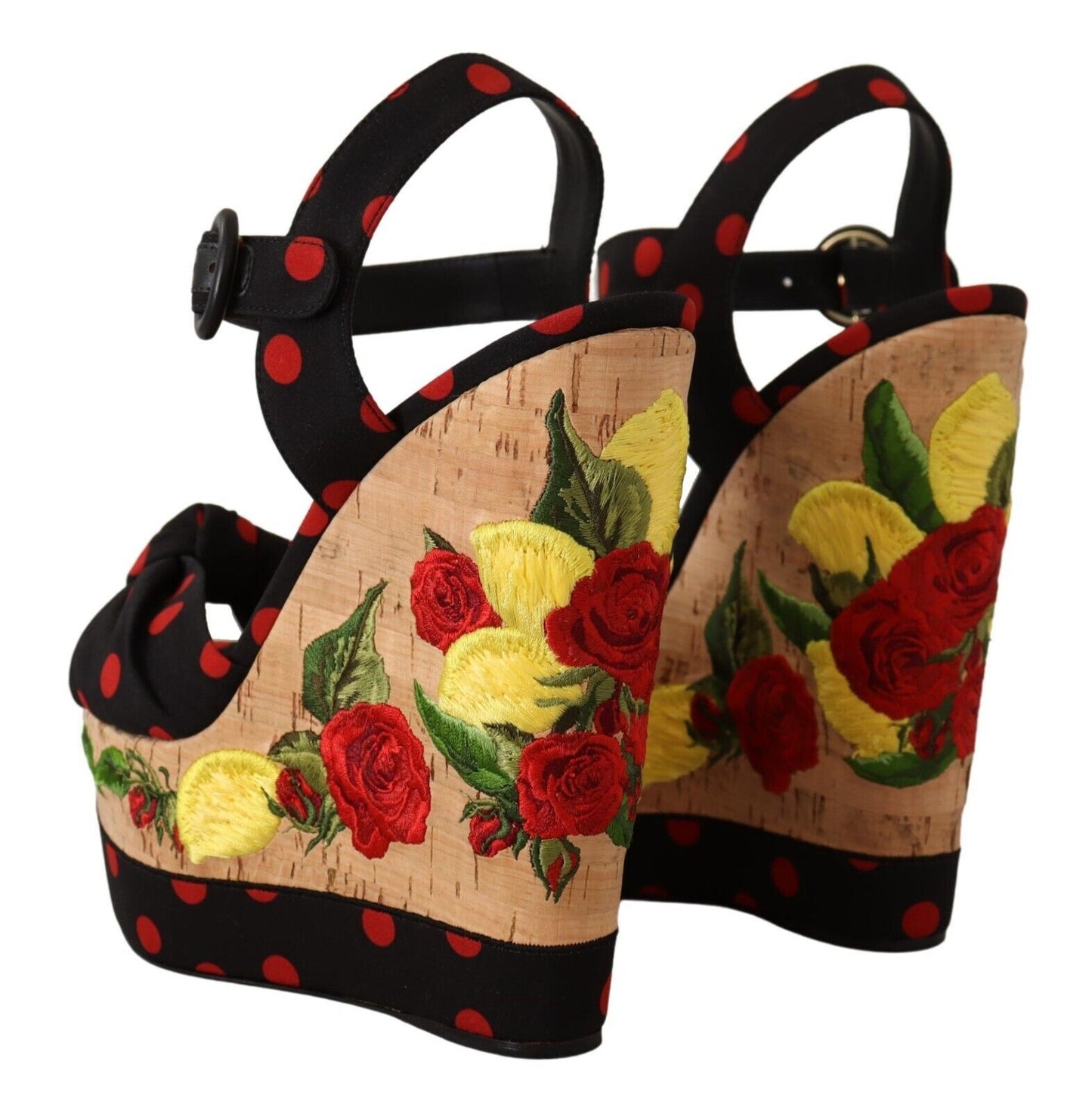 Escarpins à plateforme en soie mélangée multicolore Dolce & Gabbana