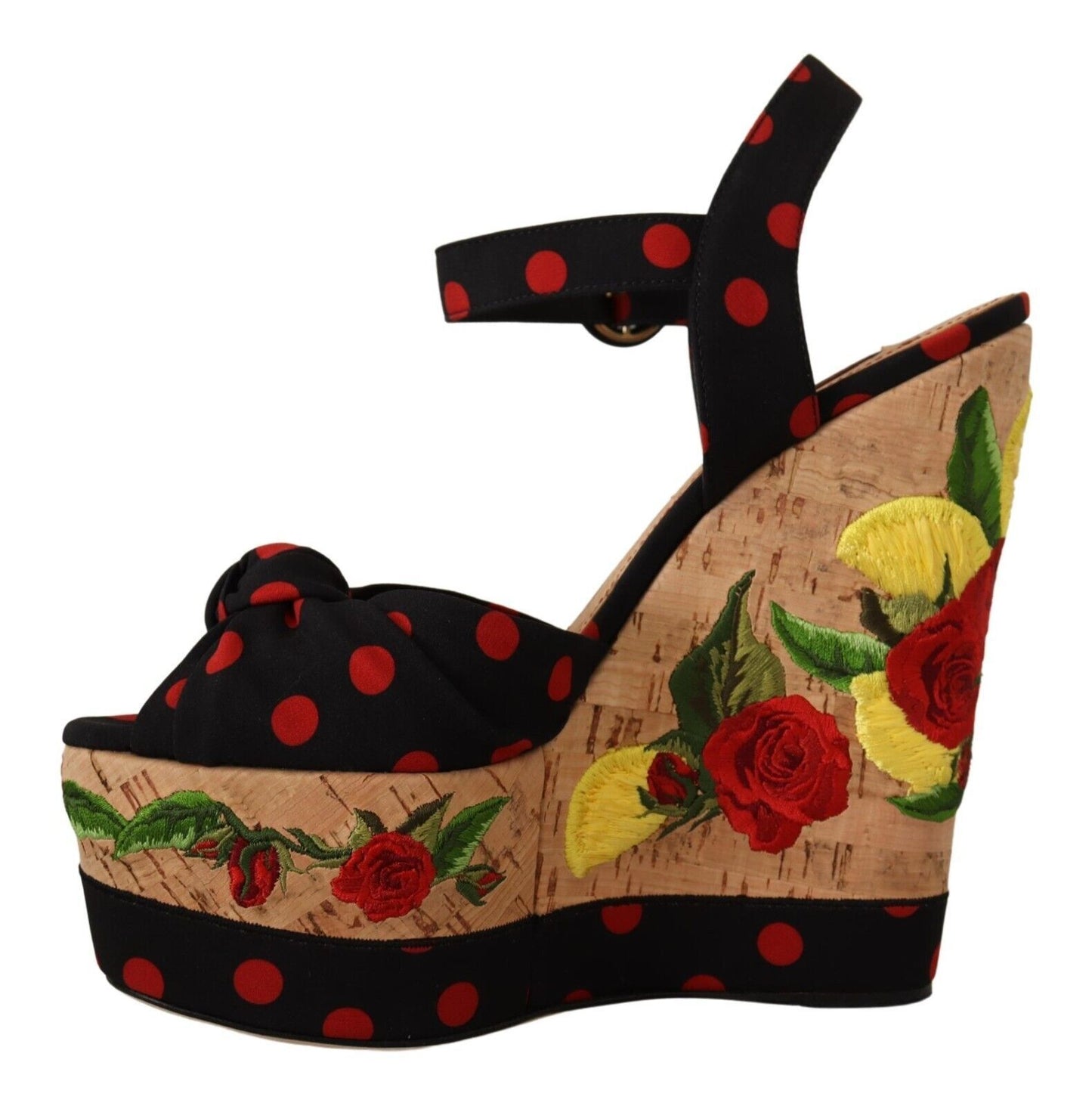 Escarpins à plateforme en soie mélangée multicolore Dolce & Gabbana