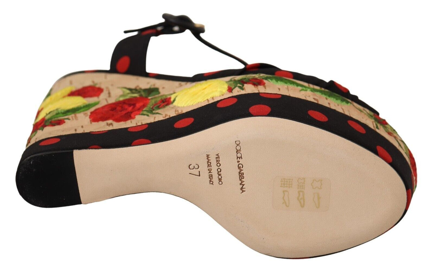 Escarpins à plateforme en soie mélangée multicolore Dolce & Gabbana