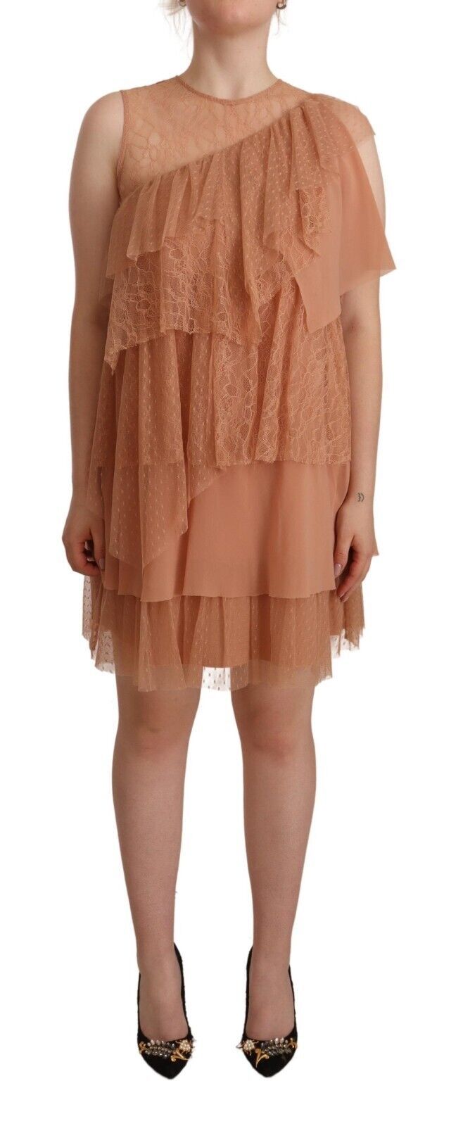 Liu Jo Pink Lace Sleeveless Mini Shift Layered Dress by Liu Jo
