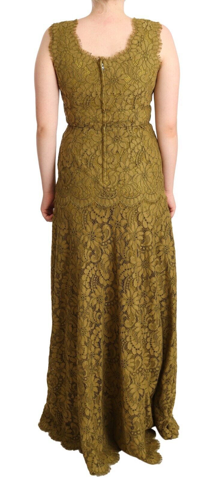 Dolce & Gabbana Brown Floral Lace Maxi Floor Length Dress by Dolce & Gabbana