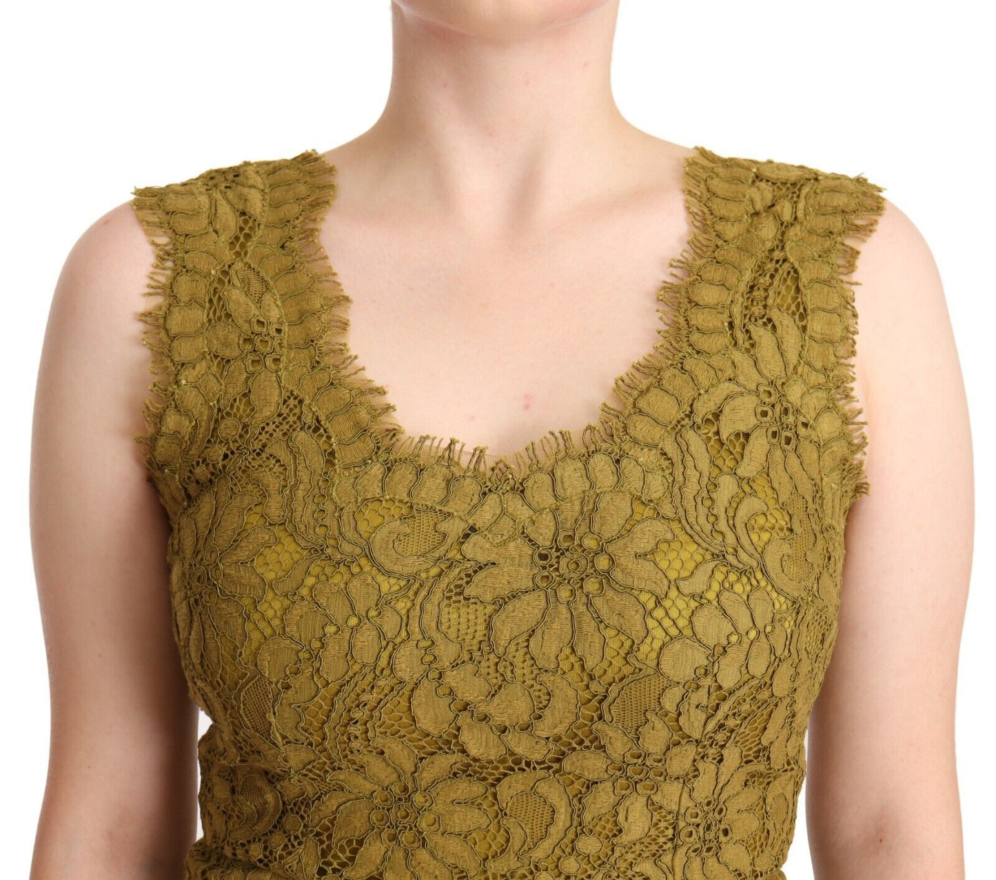 Dolce & Gabbana Brown Floral Lace Maxi Floor Length Dress by Dolce & Gabbana