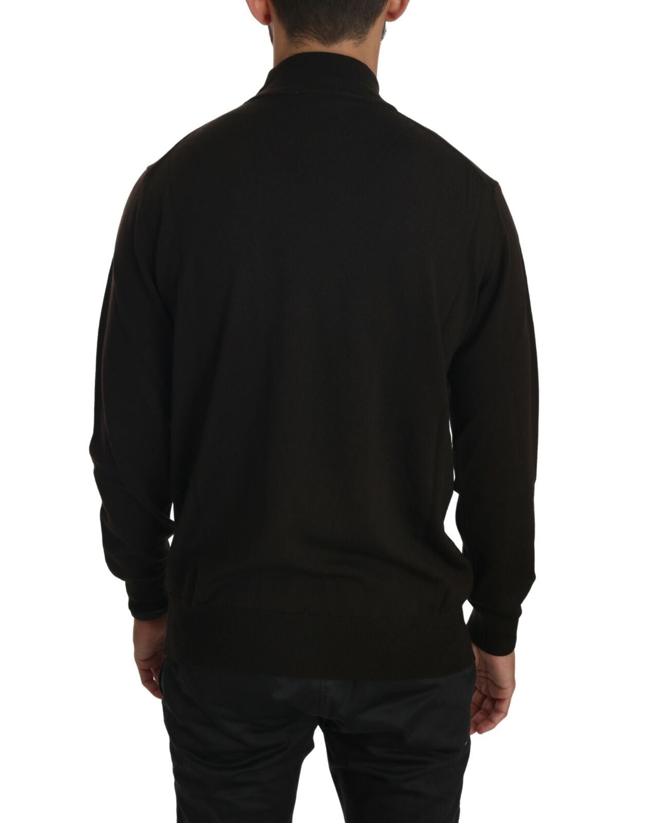 MILA SCHÖN Brown Turtle Neck Pullover Wool Sweater by MILA SCHÖN