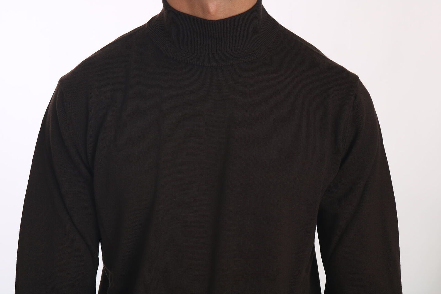 MILA SCHÖN Brown Turtle Neck Pullover Wool Sweater by MILA SCHÖN