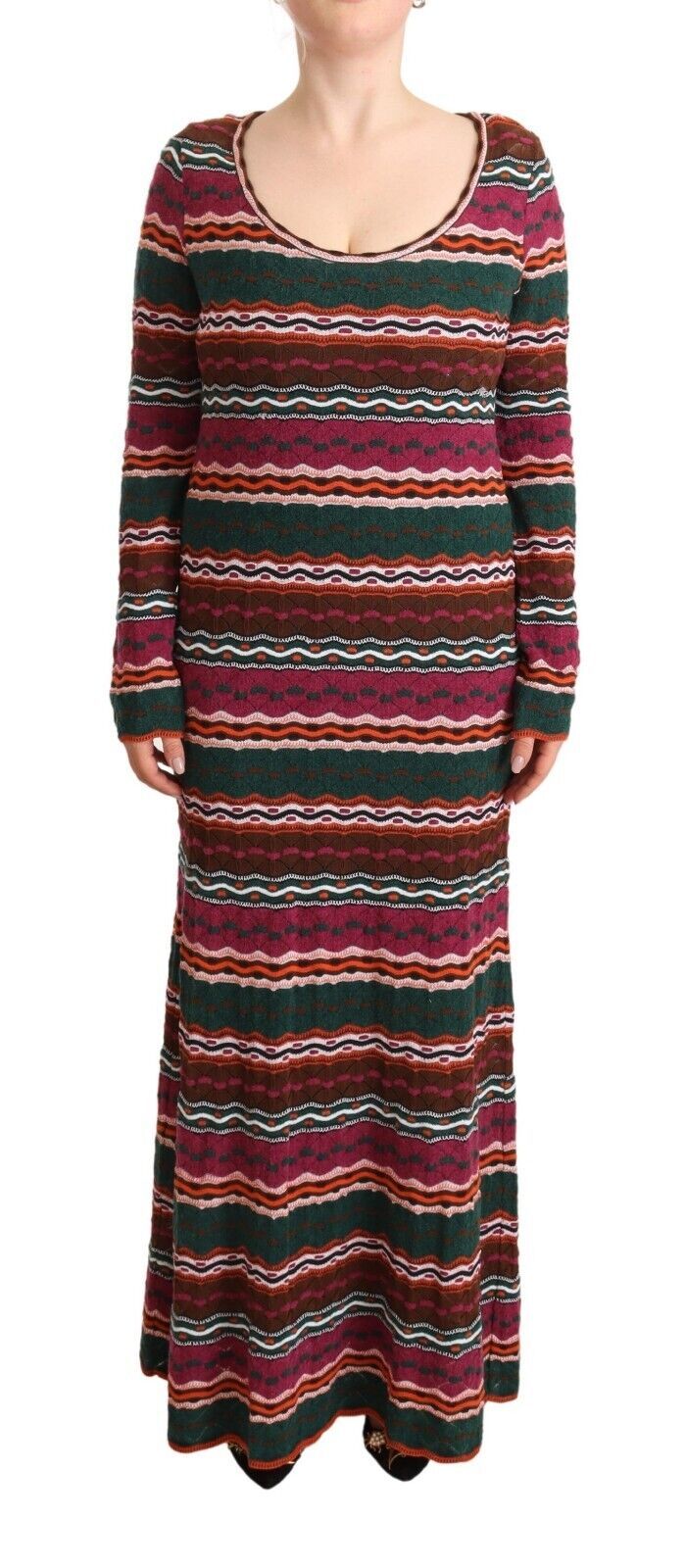 Missoni Multicolor Stripe Wool Knitted Maxi Sheath Dress by Missoni