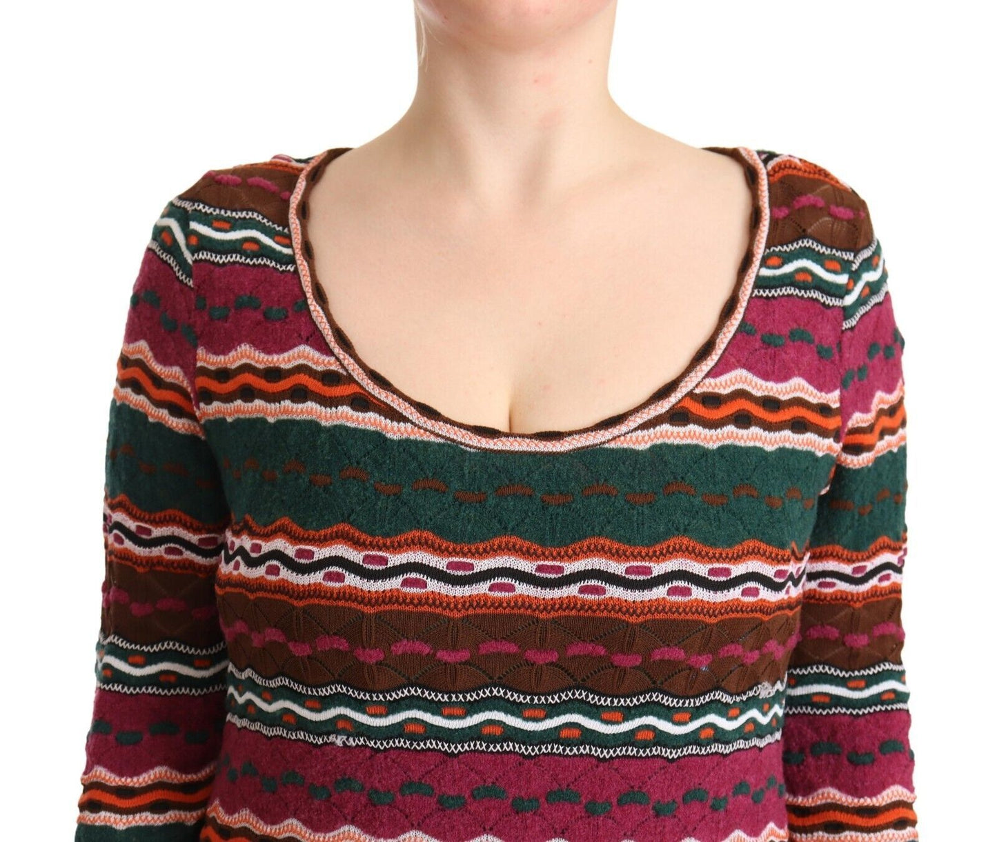 Missoni Multicolor Stripe Wool Knitted Maxi Sheath Dress by Missoni