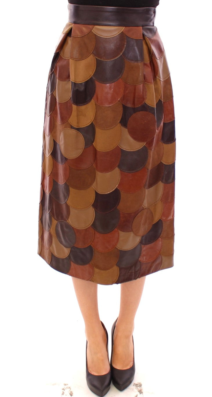 Jupe patchwork en cuir élégante Dolce & Gabbana