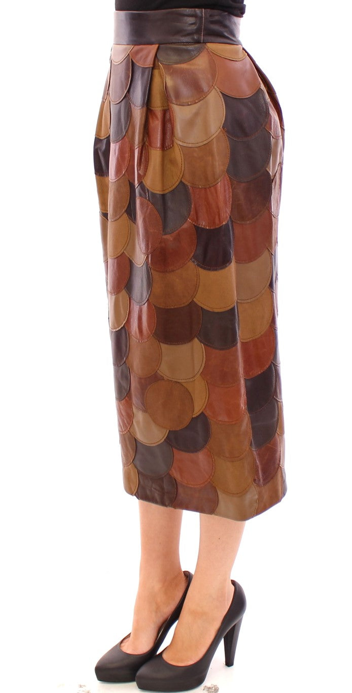 Jupe patchwork en cuir élégante Dolce & Gabbana