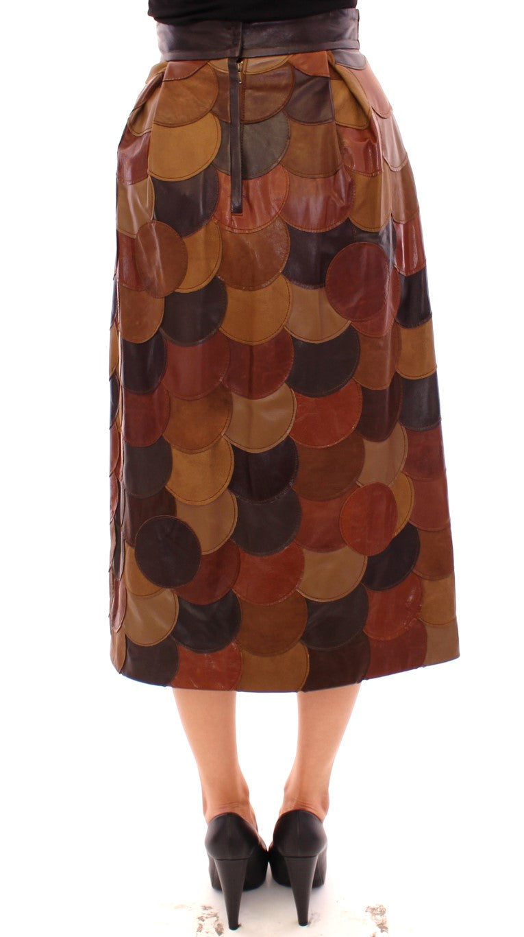 Jupe patchwork en cuir élégante Dolce & Gabbana