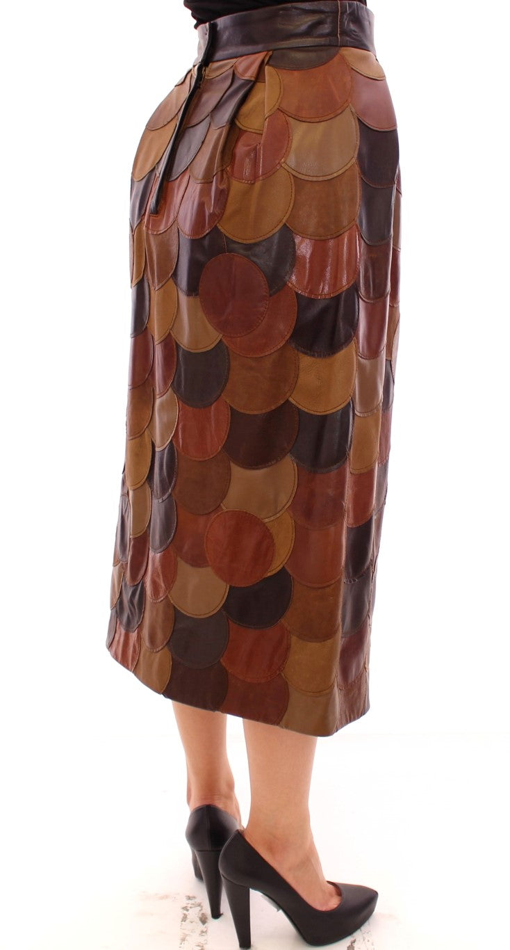 Jupe patchwork en cuir élégante Dolce & Gabbana