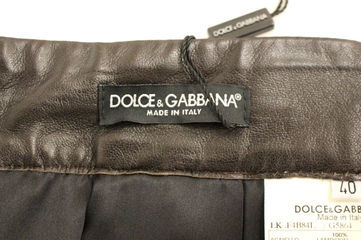 Jupe patchwork en cuir élégante Dolce & Gabbana