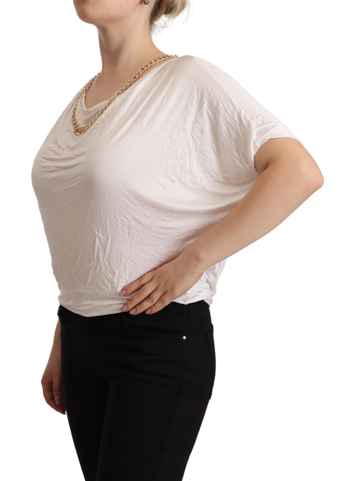 T-shirt élégant Guess By Marciano avec chaîne en or blanc