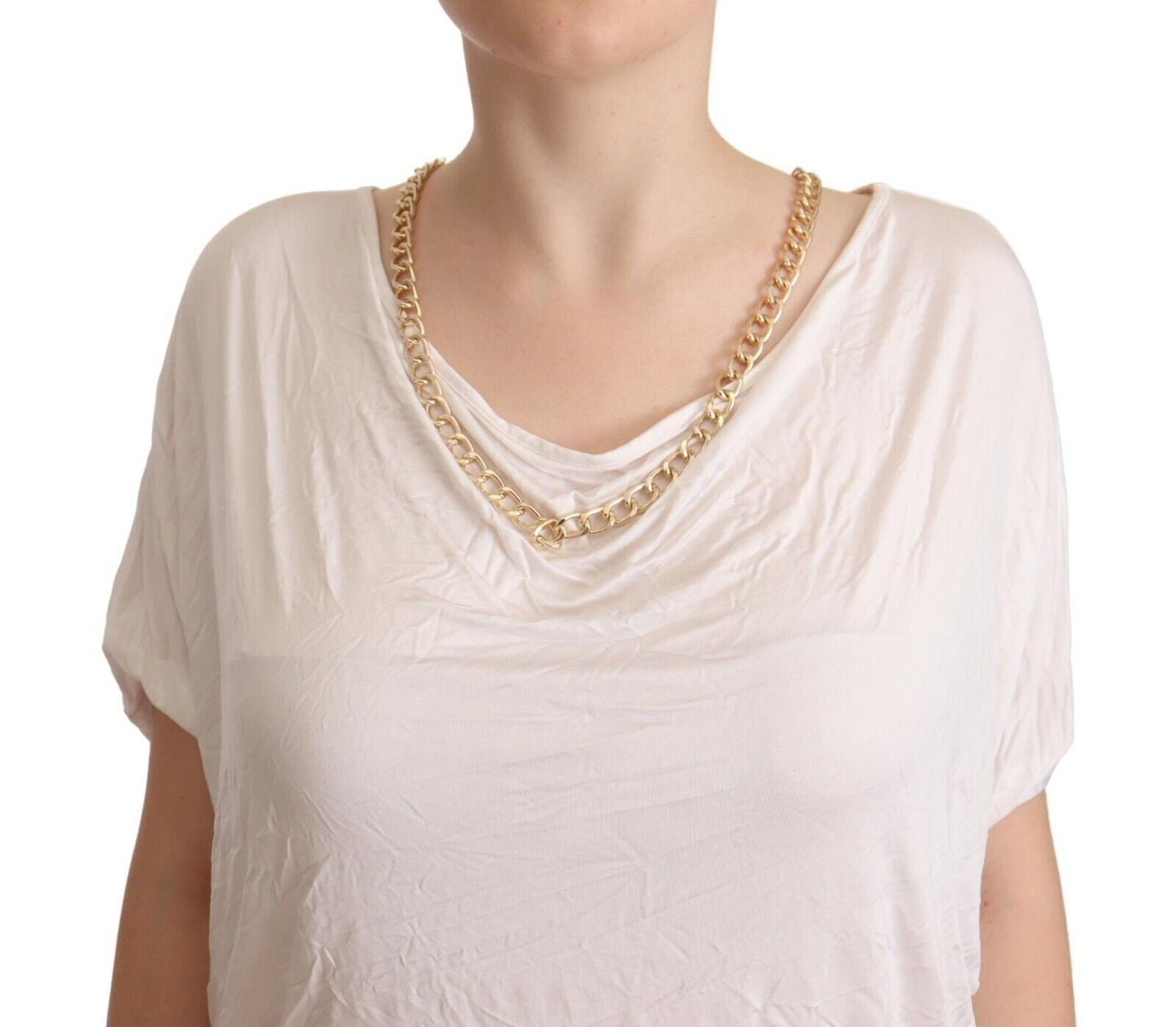 T-shirt élégant Guess By Marciano avec chaîne en or blanc