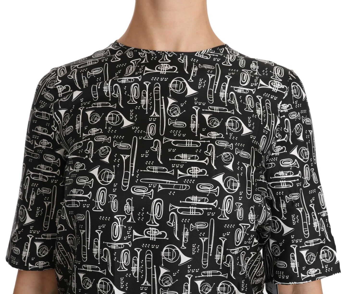 Dolce & Gabbana - Chemisier en soie à imprimé trompette exquis