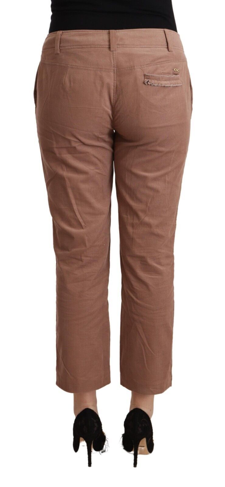 Costume National Brown Cotton Tapered Cropped Pants by Costume National
