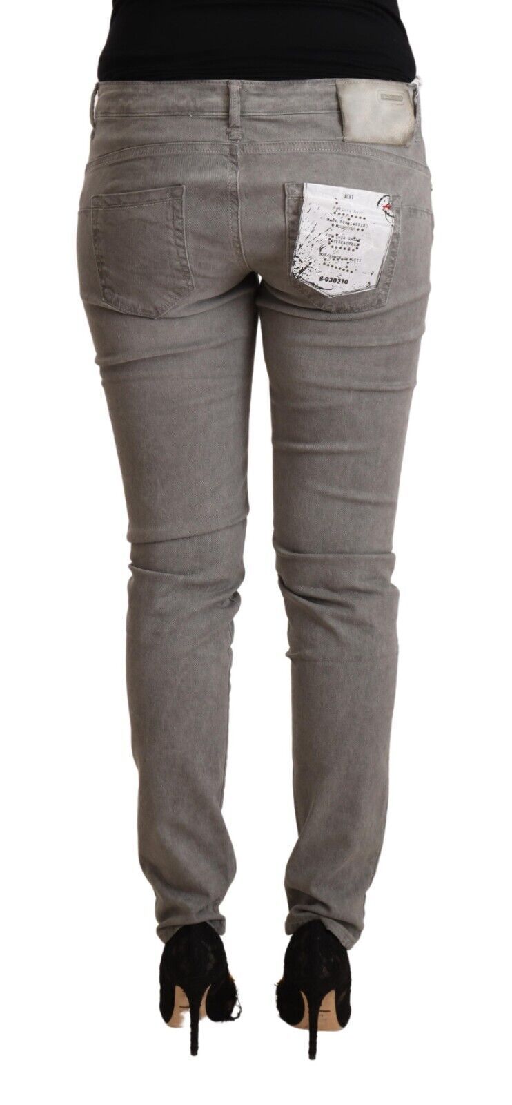 Huit jeans skinny taille basse gris élégants