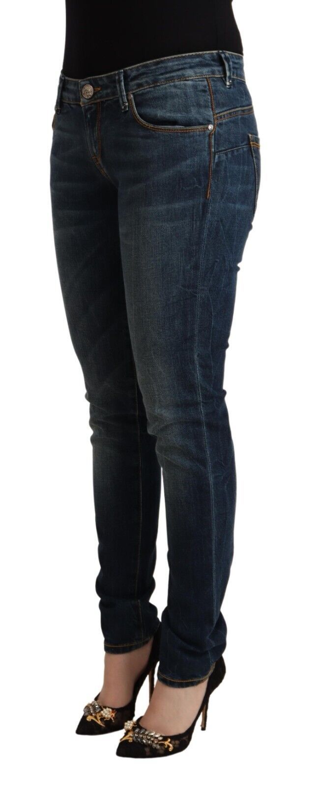 Huit jeans élégants en denim slim taille basse