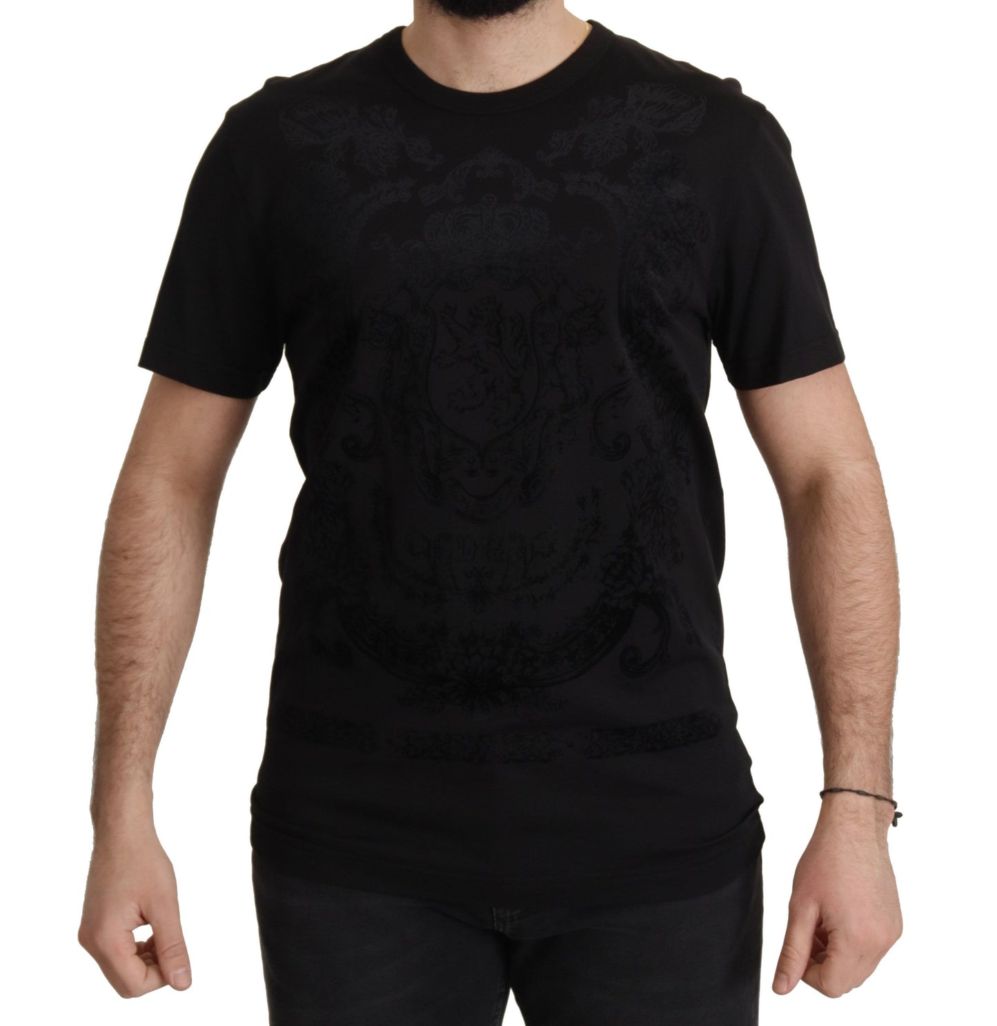T-shirt ras du cou baroque noir élégant Dolce & Gabbana