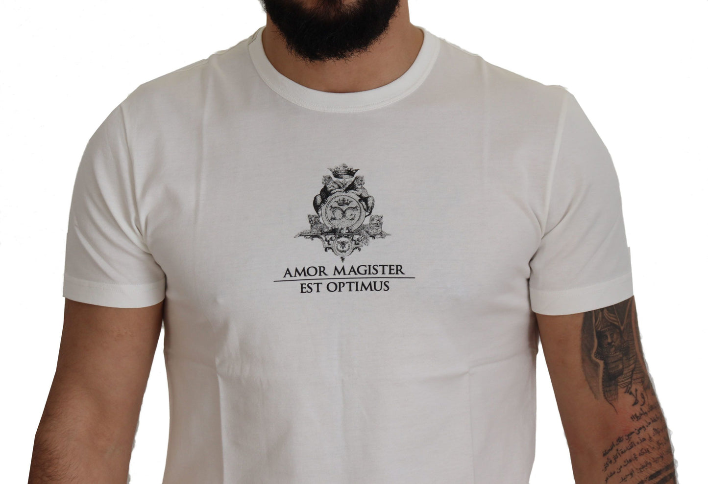 T-shirt en coton blanc à imprimé logo Dolce & Gabbana Chic