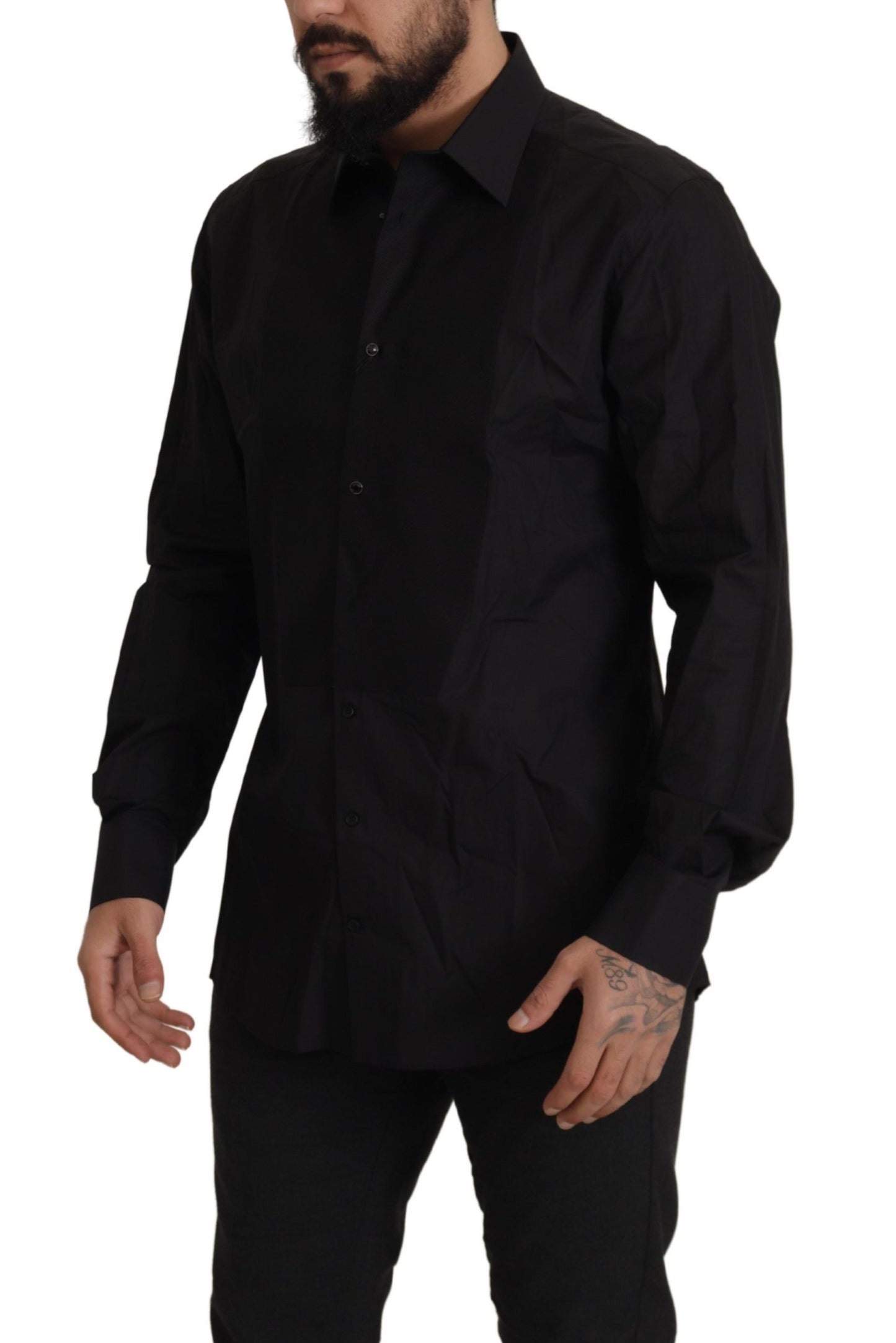 Dolce & Gabbana Black GOLD Slim Fit Tuxedo Dress Shirt by Dolce & Gabbana
