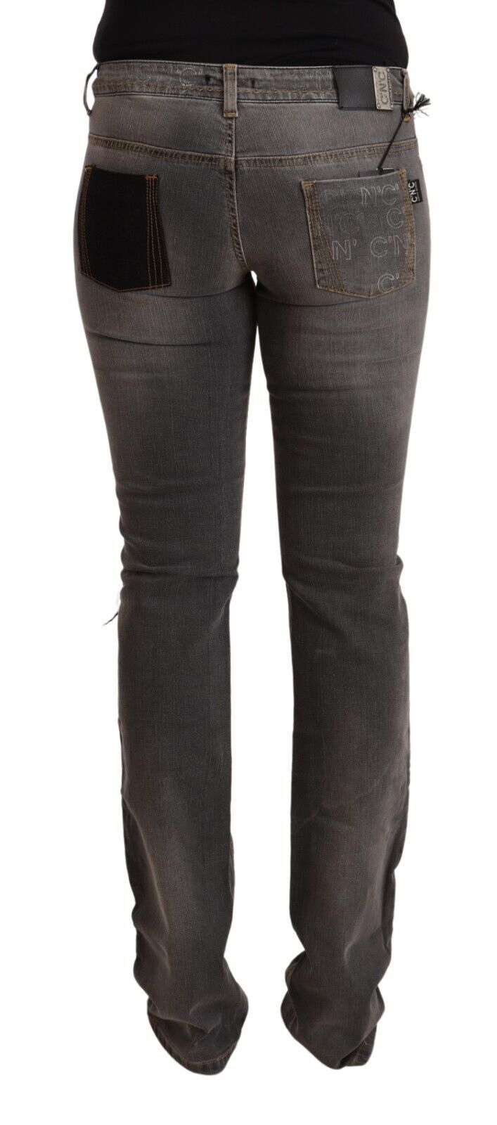 Costume National Gray Washed Low Waist Straight Denim Jeans by Costume National