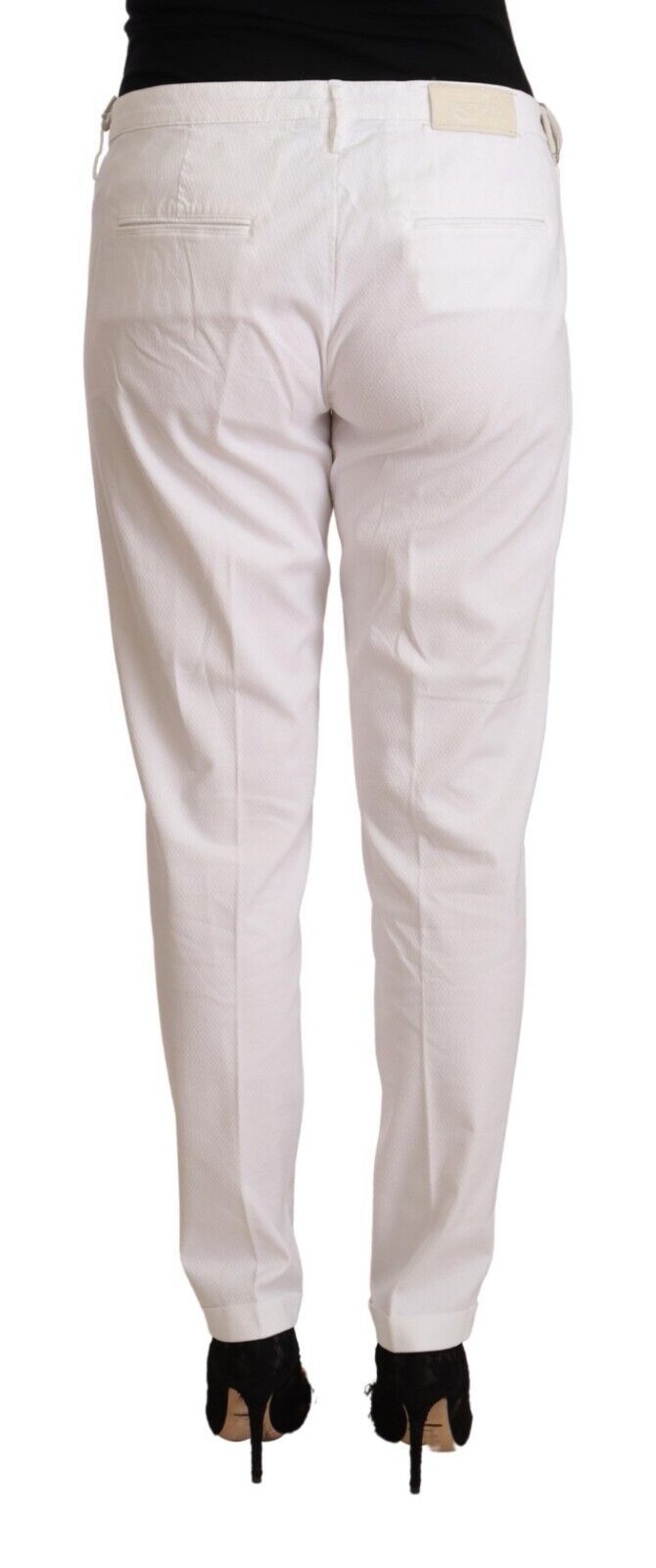 Jacob Cohen White Mid Waist Tapered Birgitte Pants by Jacob Cohen