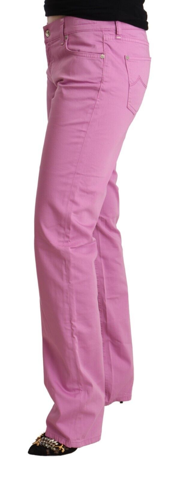 Jacob Cohen Pink Cotton Low Waist Denim Tapered Jeans by Jacob Cohen