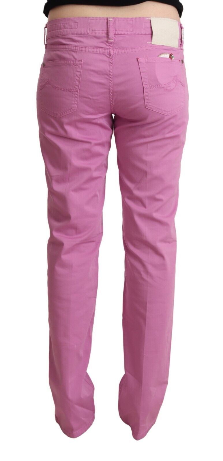 Jacob Cohen Pink Cotton Low Waist Denim Tapered Jeans by Jacob Cohen