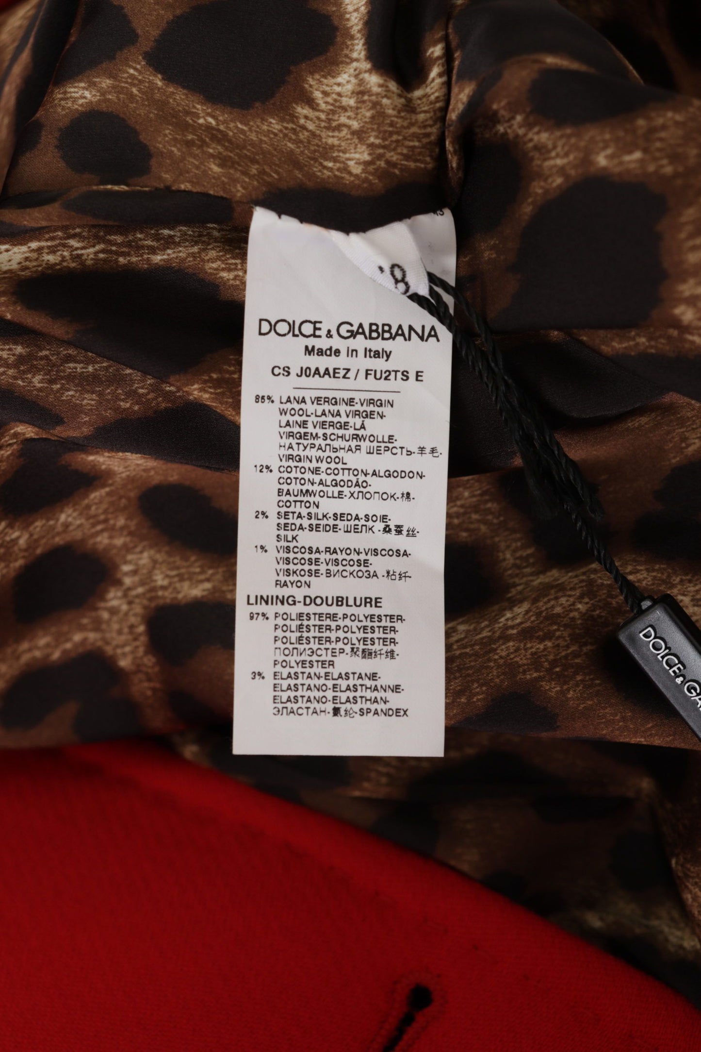 Trench-coat léopard rouge élégant Dolce & Gabbana
