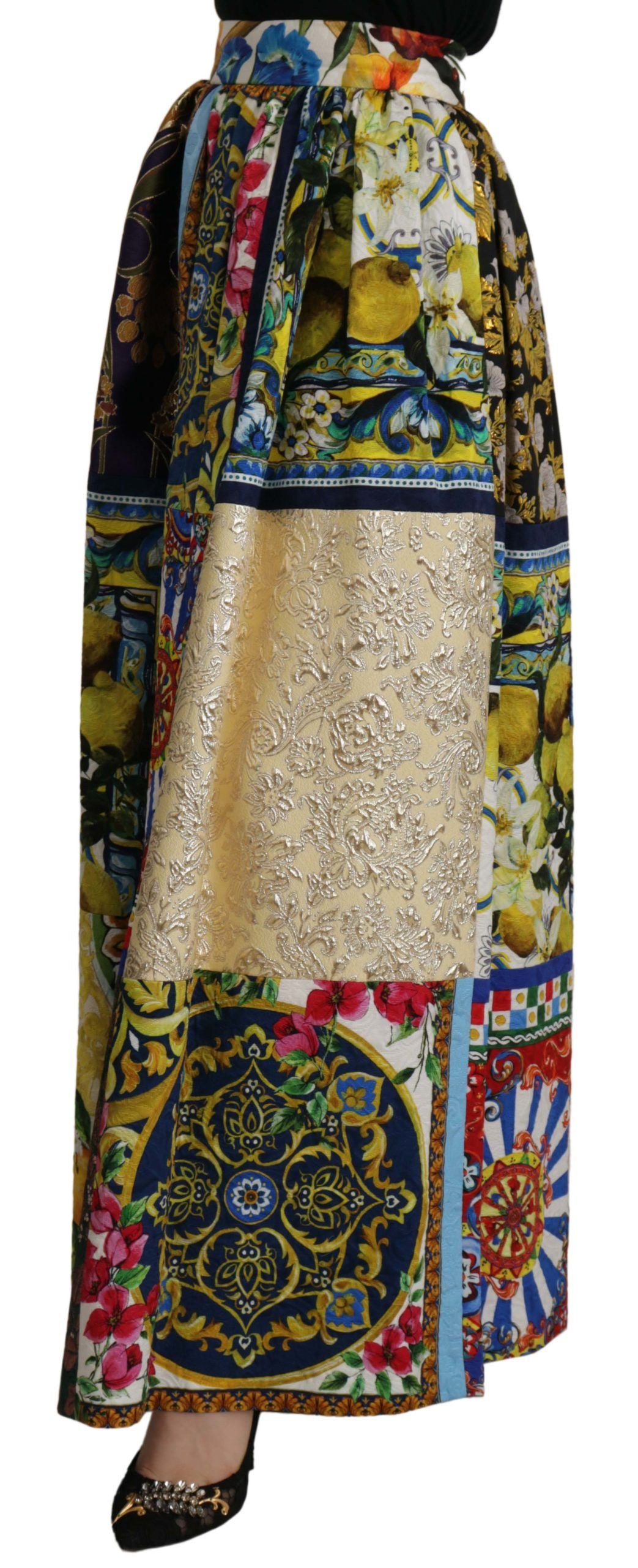 Jupe longue taille haute Dolce & Gabbana à motifs siciliens